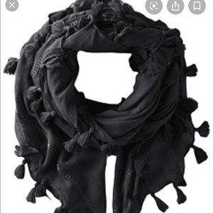 NWOT Black BCBG Max Azria Pom Tassel Scarf